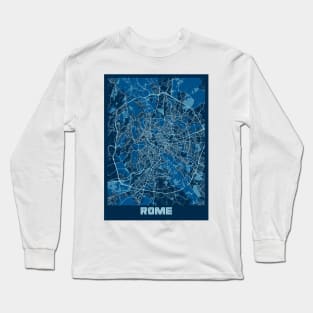 Rome - Italy Peace City Map Long Sleeve T-Shirt